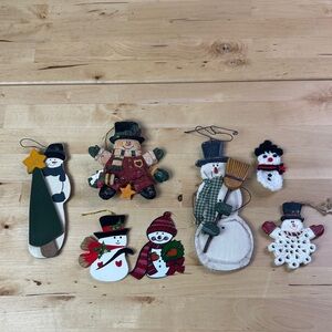 Snowman Ornament Collection 7 Different Sizes and Styles Christmas